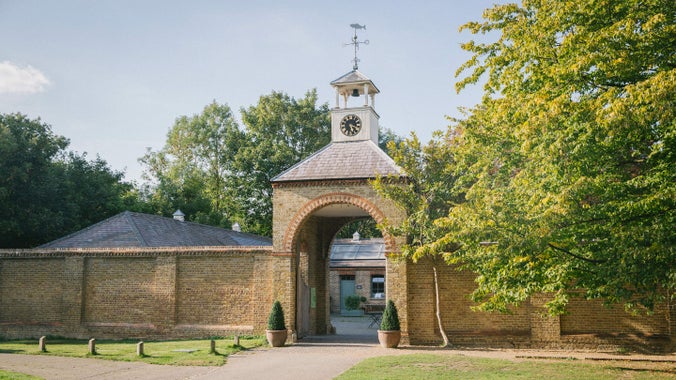 Entrance to the Stableyard Cafe at Morden Hall Park, London